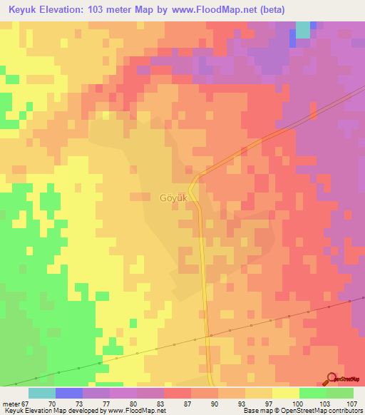 Keyuk,Azerbaijan Elevation Map