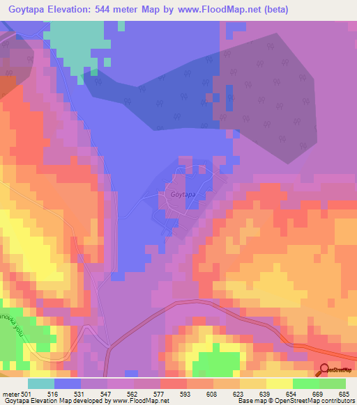 Goytapa,Azerbaijan Elevation Map