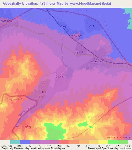 Geydzhally,Azerbaijan Elevation Map