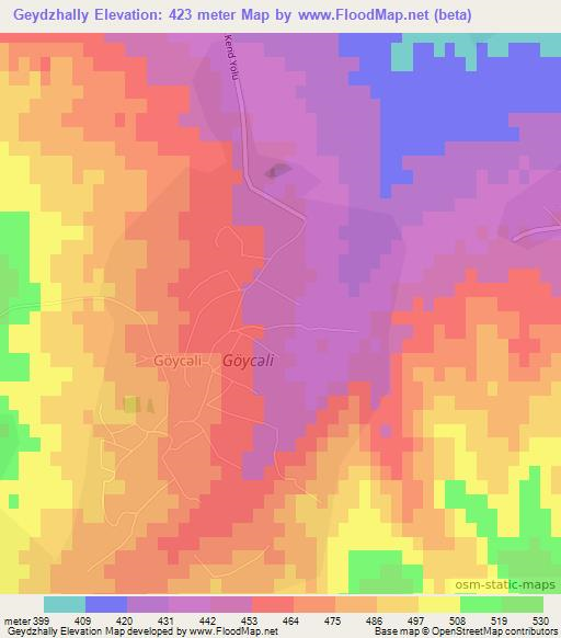 Geydzhally,Azerbaijan Elevation Map