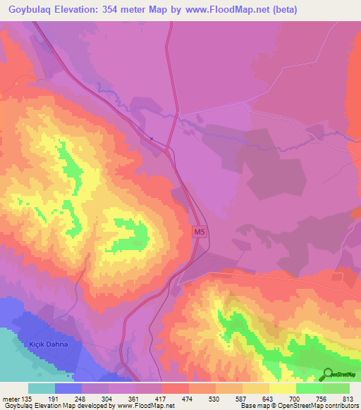 Goybulaq,Azerbaijan Elevation Map