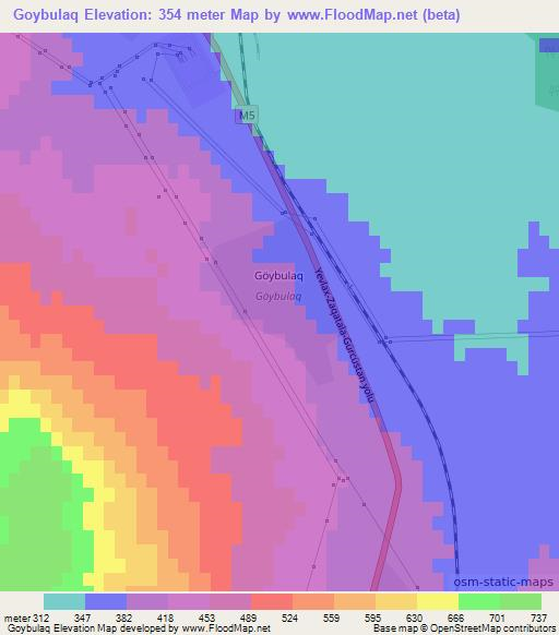 Goybulaq,Azerbaijan Elevation Map
