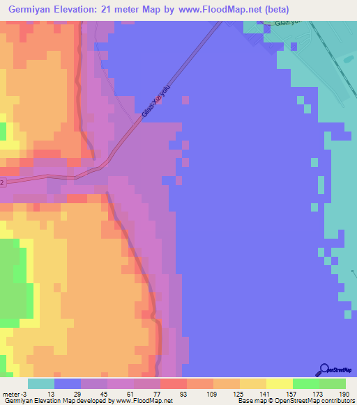 Germiyan,Azerbaijan Elevation Map