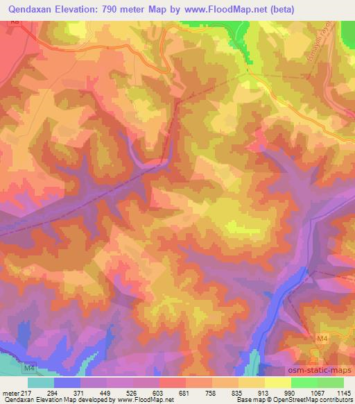 Qendaxan,Azerbaijan Elevation Map