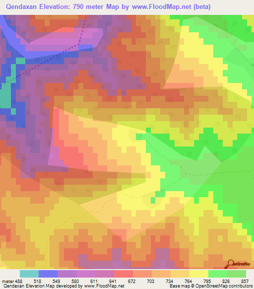 Qendaxan,Azerbaijan Elevation Map