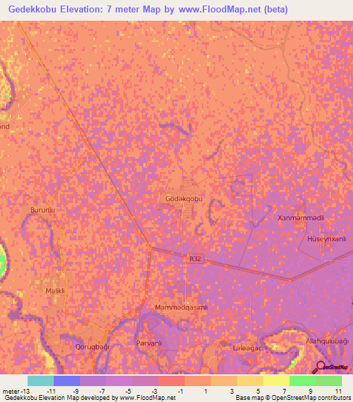 Gedekkobu,Azerbaijan Elevation Map