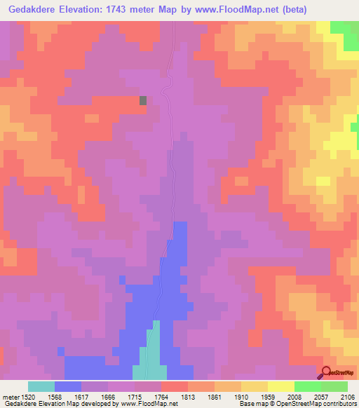 Gedakdere,Azerbaijan Elevation Map