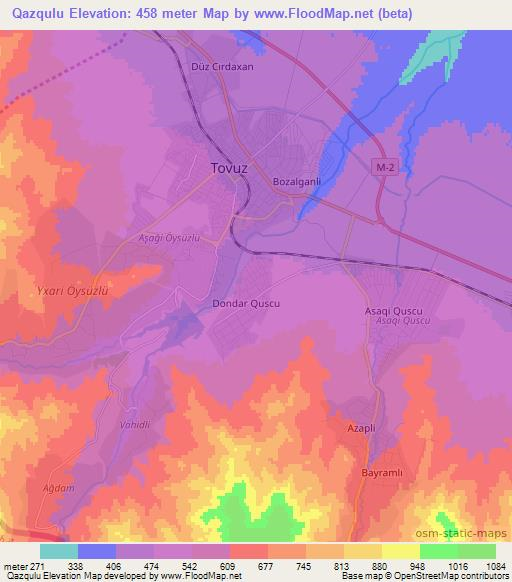 Qazqulu,Azerbaijan Elevation Map