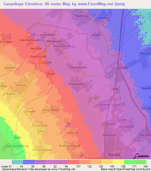 Gasankaya,Azerbaijan Elevation Map