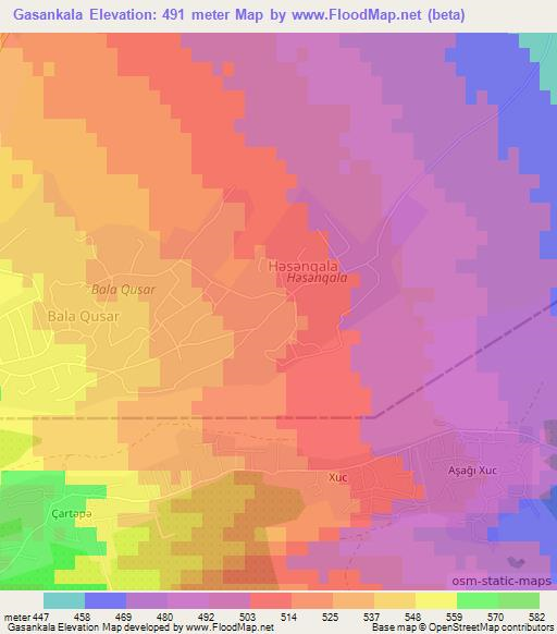 Gasankala,Azerbaijan Elevation Map