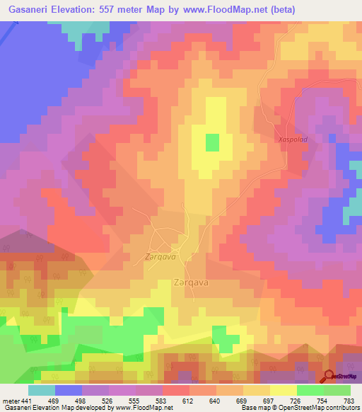 Gasaneri,Azerbaijan Elevation Map