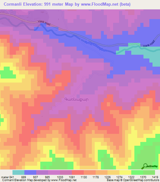 Cormanli,Azerbaijan Elevation Map