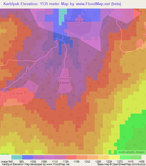 Karblyuk,Azerbaijan Elevation Map