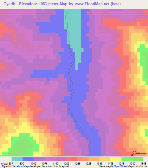 Gyaribli,Azerbaijan Elevation Map