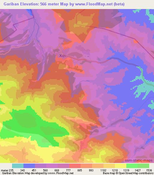 Gariban,Azerbaijan Elevation Map