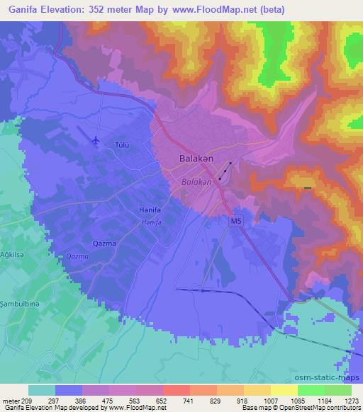 Ganifa,Azerbaijan Elevation Map