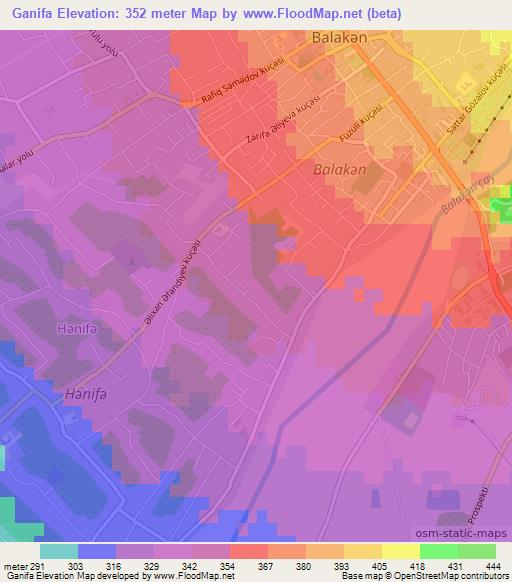 Ganifa,Azerbaijan Elevation Map