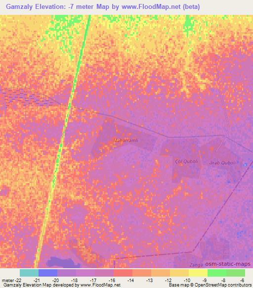 Gamzaly,Azerbaijan Elevation Map