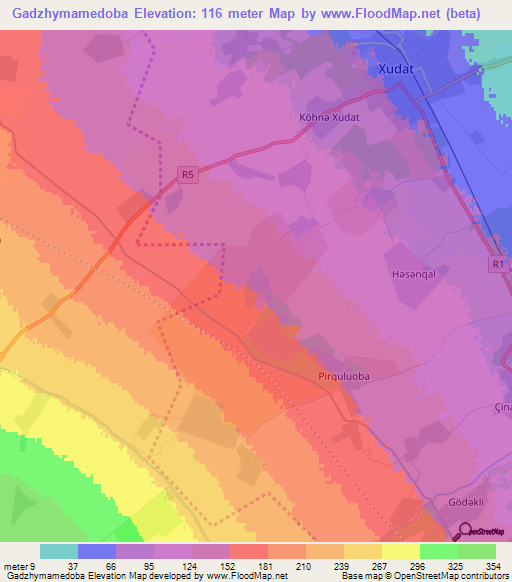 Gadzhymamedoba,Azerbaijan Elevation Map