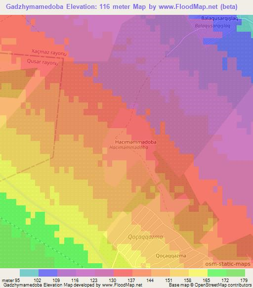 Gadzhymamedoba,Azerbaijan Elevation Map