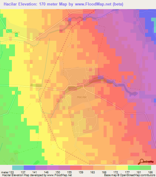 Hacilar,Azerbaijan Elevation Map