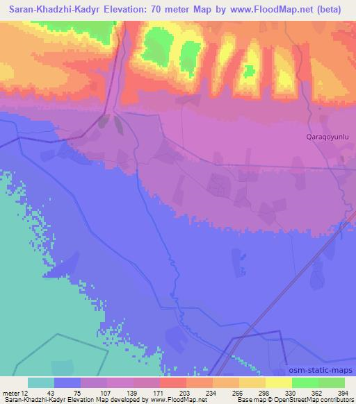 Saran-Khadzhi-Kadyr,Azerbaijan Elevation Map