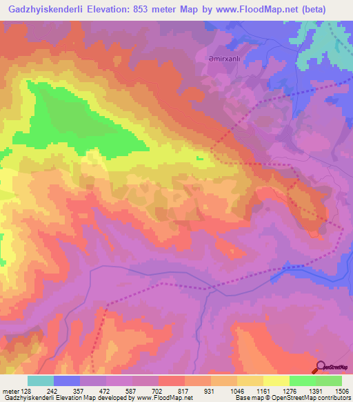 Gadzhyiskenderli,Azerbaijan Elevation Map