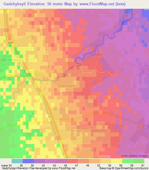 Gadzhybeyli,Azerbaijan Elevation Map