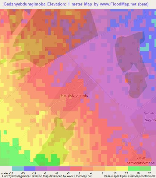 Gadzhyabduragimoba,Azerbaijan Elevation Map