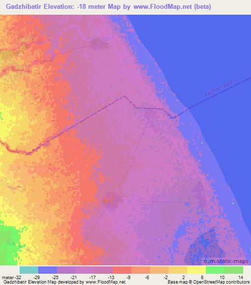 Gadzhibatir,Azerbaijan Elevation Map