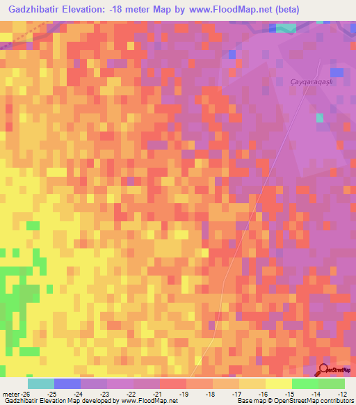 Gadzhibatir,Azerbaijan Elevation Map