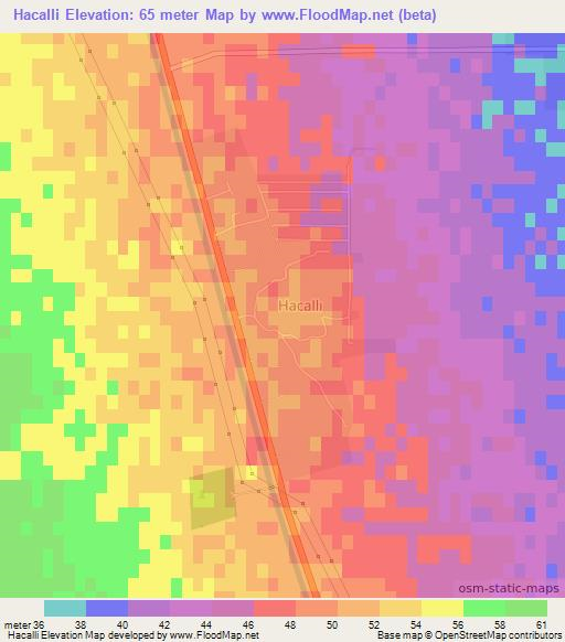 Hacalli,Azerbaijan Elevation Map