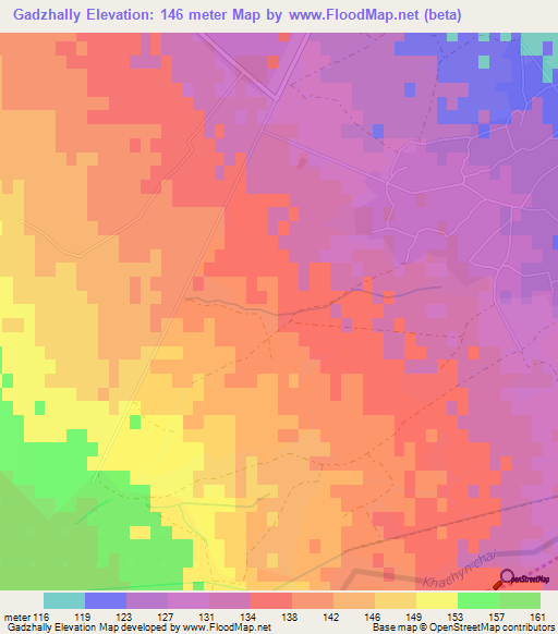 Gadzhally,Azerbaijan Elevation Map