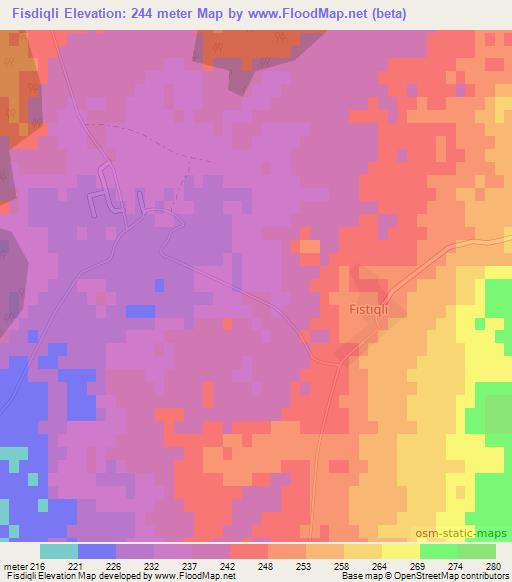 Fisdiqli,Azerbaijan Elevation Map