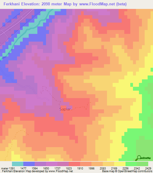 Ferkhani,Azerbaijan Elevation Map