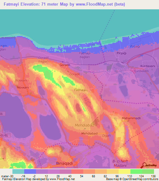 Fatmayi,Azerbaijan Elevation Map