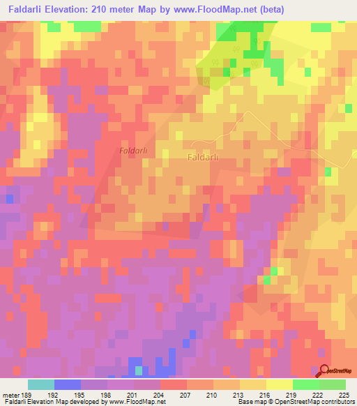 Faldarli,Azerbaijan Elevation Map