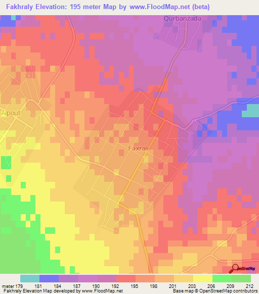 Fakhraly,Azerbaijan Elevation Map