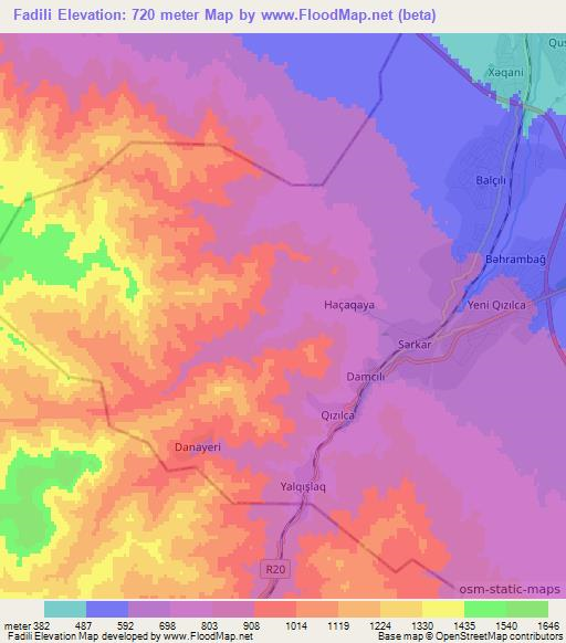 Fadili,Azerbaijan Elevation Map
