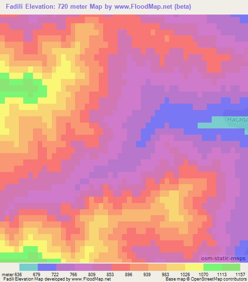 Fadili,Azerbaijan Elevation Map