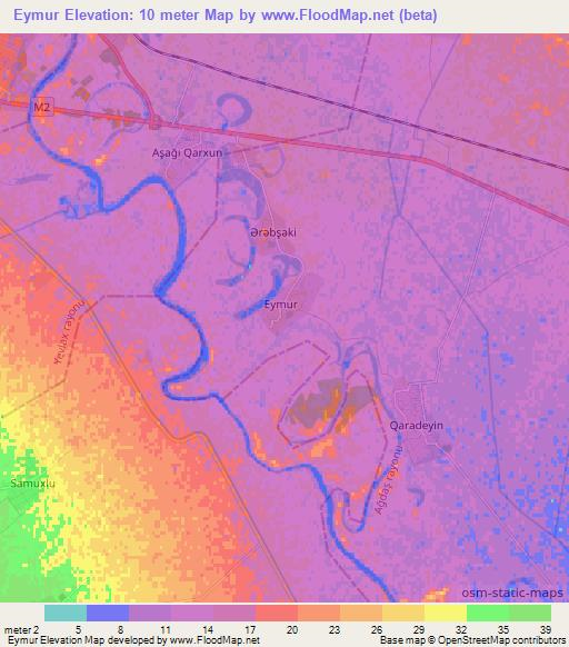 Eymur,Azerbaijan Elevation Map