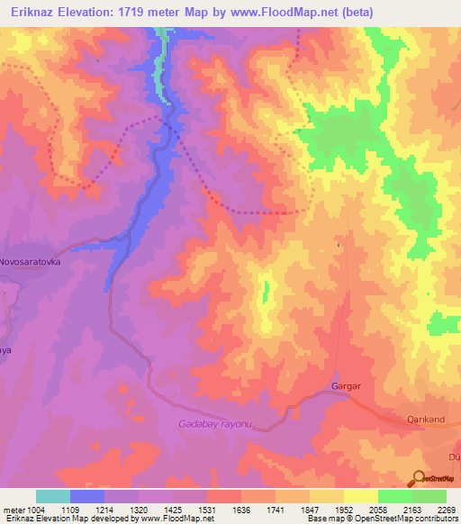 Eriknaz,Azerbaijan Elevation Map