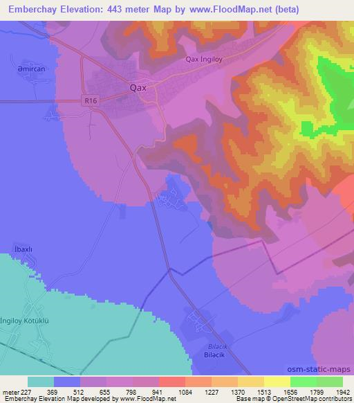 Emberchay,Azerbaijan Elevation Map