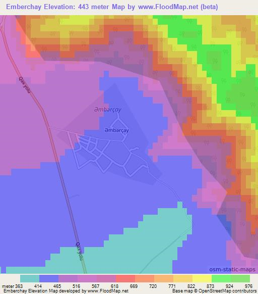 Emberchay,Azerbaijan Elevation Map