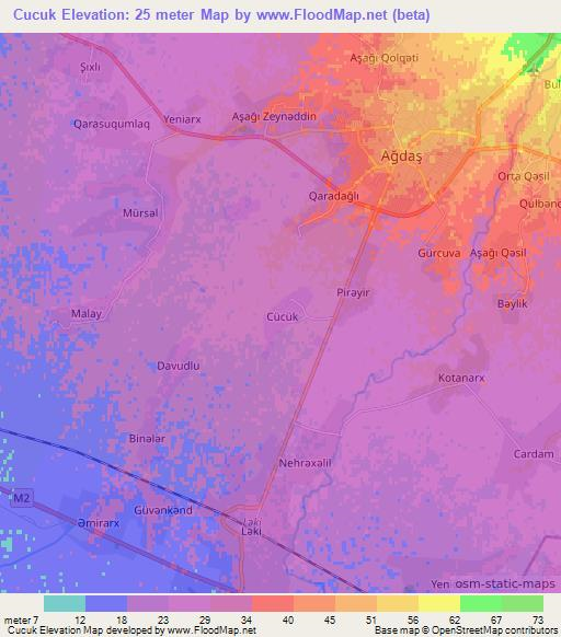 Cucuk,Azerbaijan Elevation Map