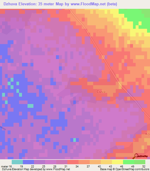 Dzhuva,Azerbaijan Elevation Map