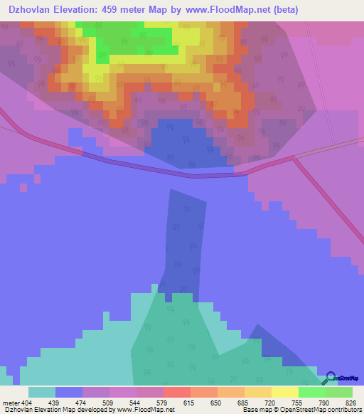 Dzhovlan,Azerbaijan Elevation Map
