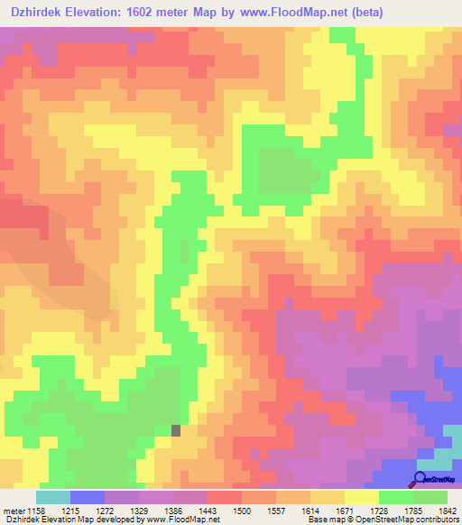 Dzhirdek,Azerbaijan Elevation Map