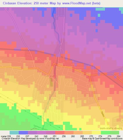 Cirdaxan,Azerbaijan Elevation Map