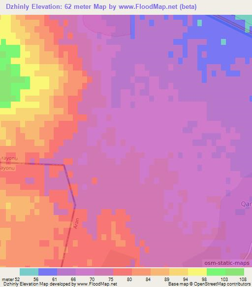 Dzhinly,Azerbaijan Elevation Map
